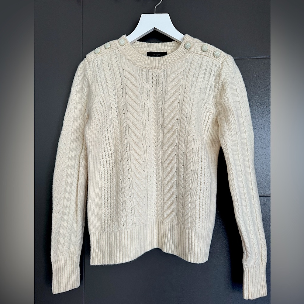 J. Crew 100% Wool Cable Knit Sweater